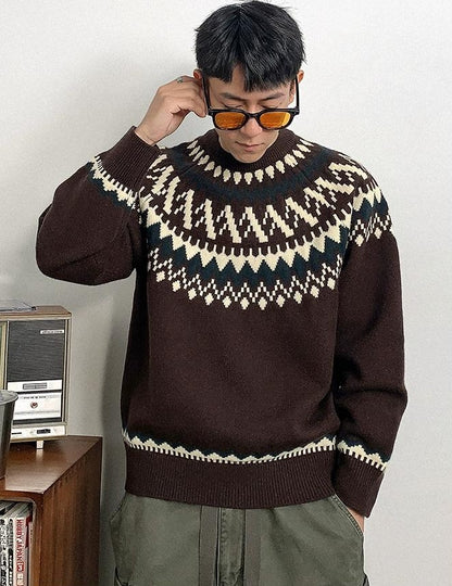 Retro Fair Isle Knit Sweater
