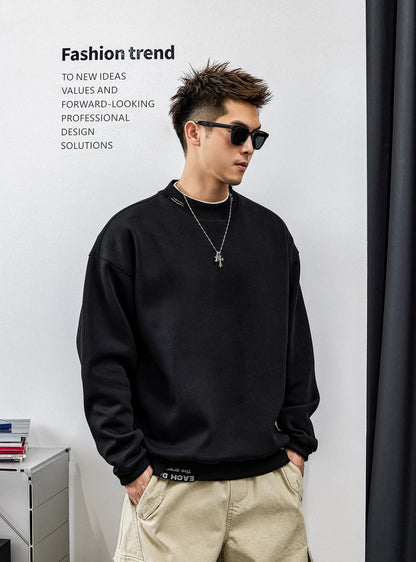 スタイリッシュ刺繍コットンセーター