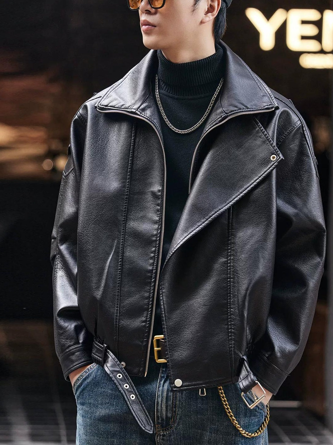Retro Biker PU Leather Jacket
