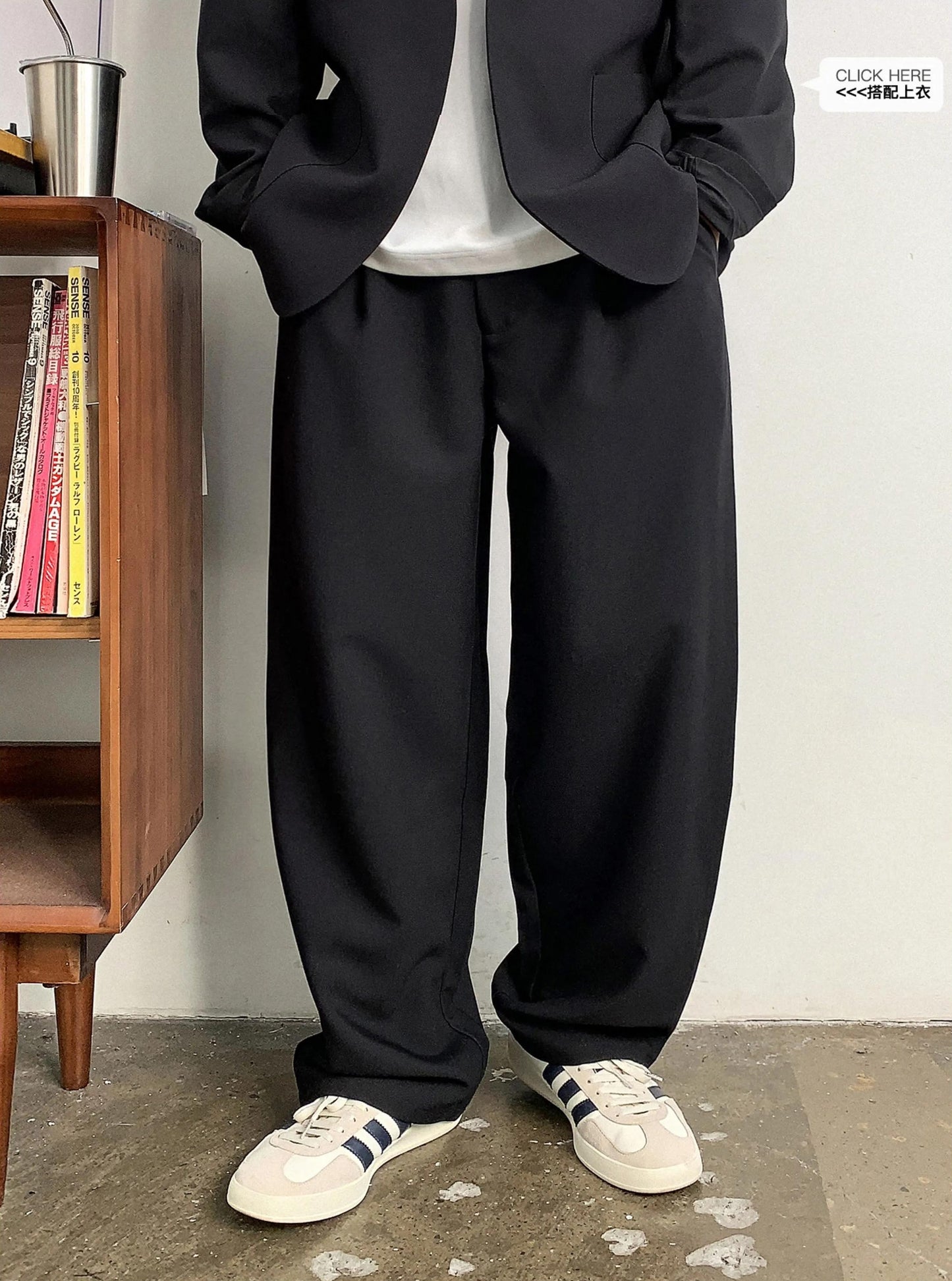 ビッグサイズドレープカジュアルパンツ