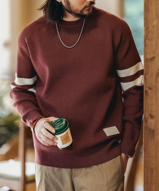 Retro Color Block Knit Sweater