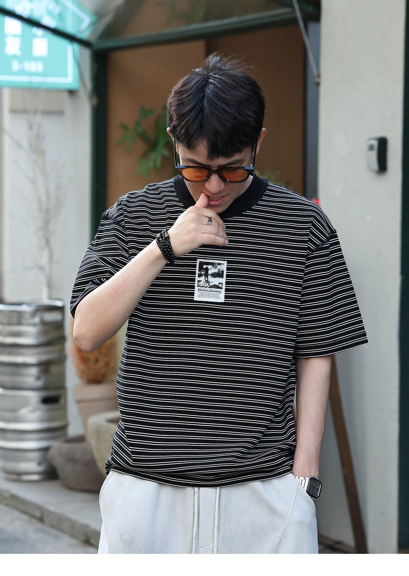 Striped Patchwork T-Shirt