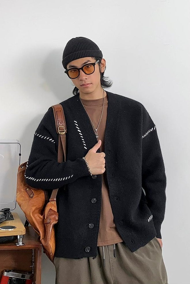 Heavyweight V-neck cardigan