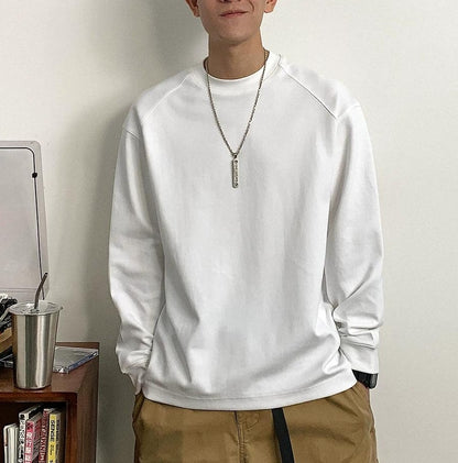 ベーシック ソリッド カラー ロングスリーブ Tシャツ