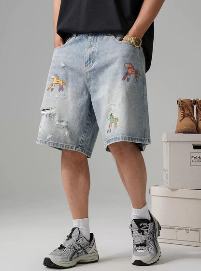 レトロデニムショートパンツ