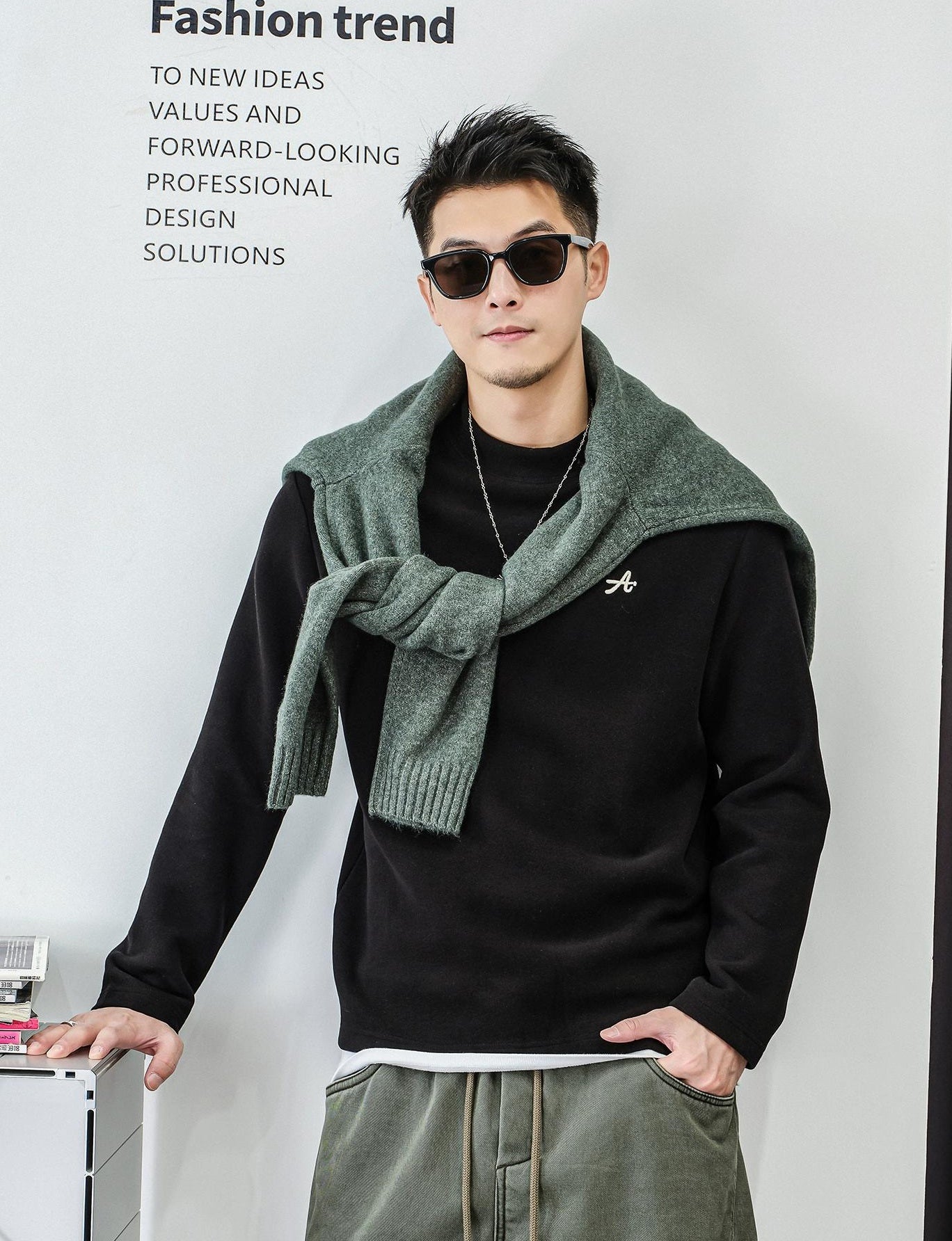 Cozy Mixed Fabric Long Sleeve