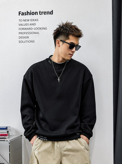 スタイリッシュ刺繍コットンセーター