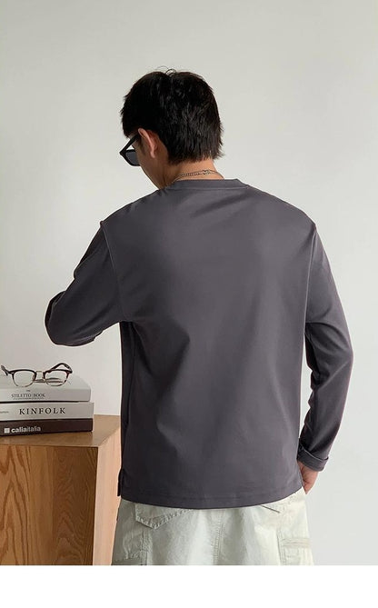通気性綿ロングスリーブTシャツ