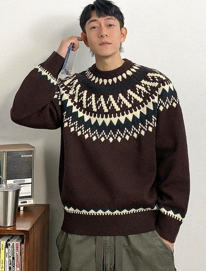Retro Fair Isle Knit Sweater