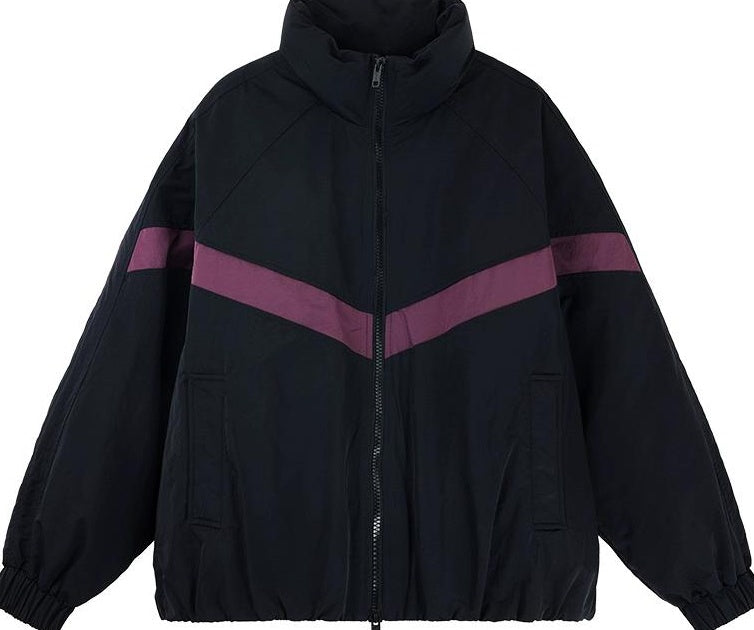 ダブルジップスタンドカラー ダウンジャケット