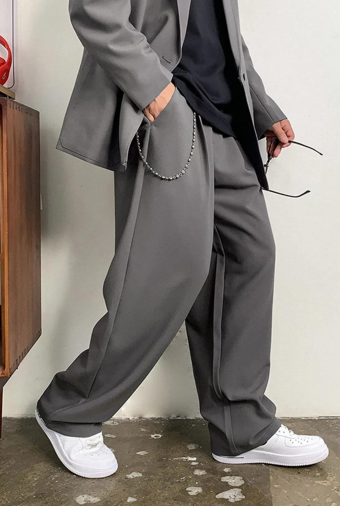 カジュアルルーズストレートパンツ