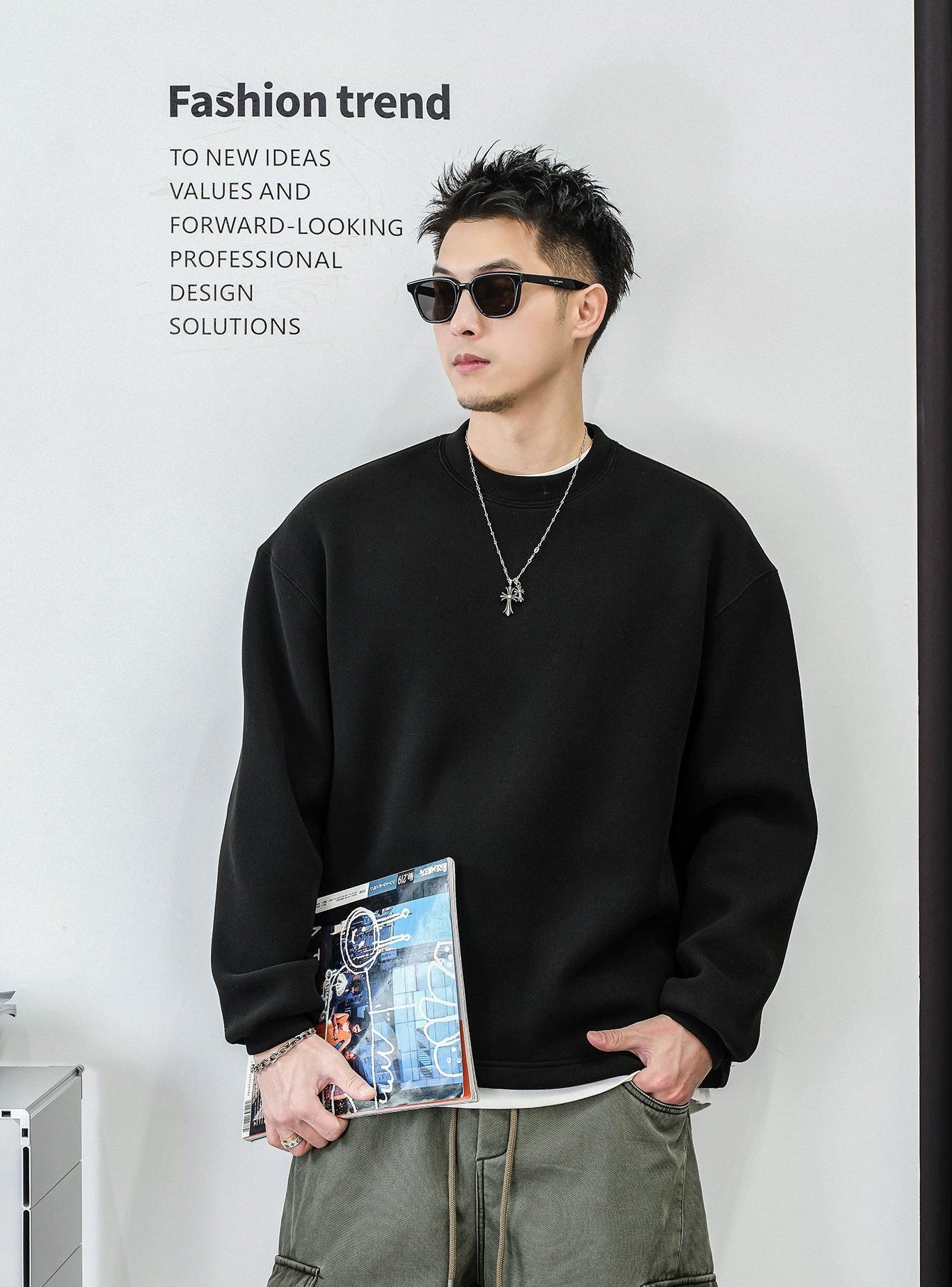 テクスチャードフリースセータートップ