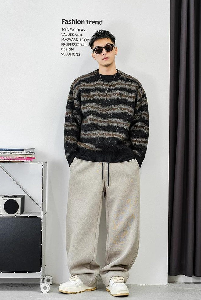 レトロストライプニットジャンパー