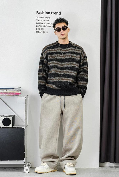 レトロストライプニットジャンパー