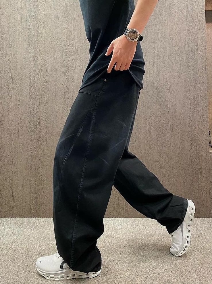Retro Tie-Dye Wide-Leg Pants