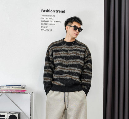 レトロストライプニットジャンパー