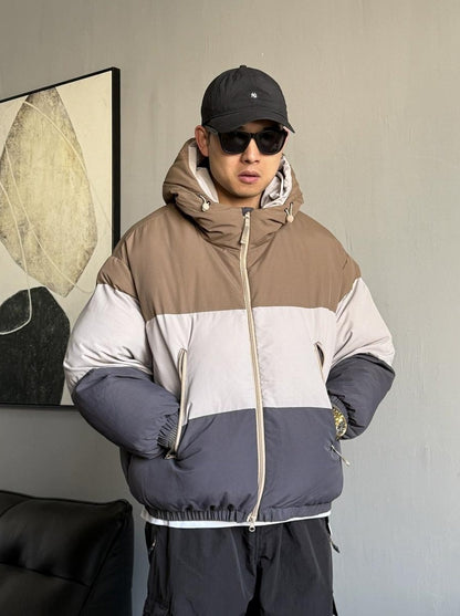 Bold Color Block Hoodie Jacket