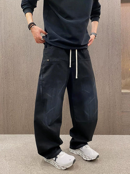 Retro Tie-Dye Wide-Leg Pants