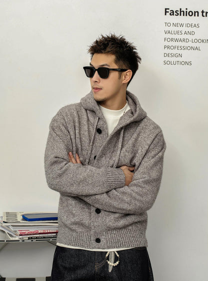 Retro Casual Hooded Cardigan