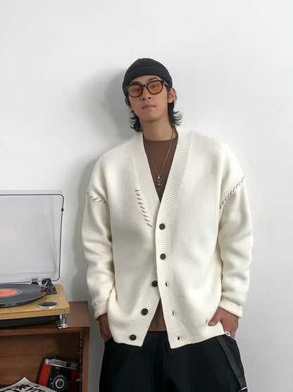 Heavyweight V-neck cardigan