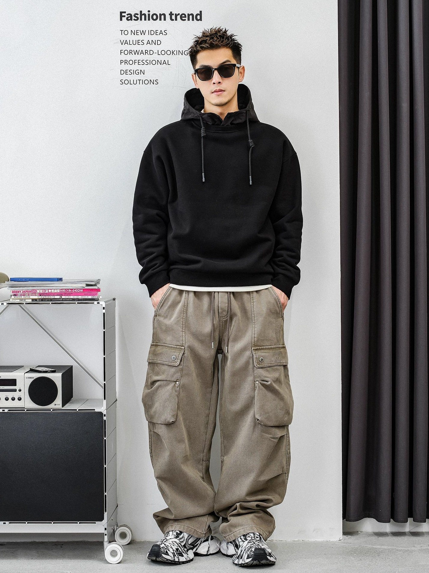 Fleece Liner Black Hoodie