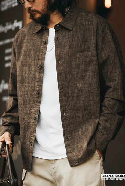 カジュアルバンブーコットンシャツ