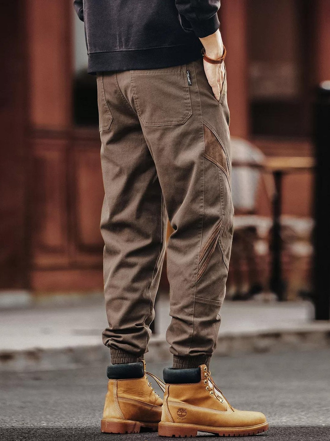 Retro Color Block Work Pants
