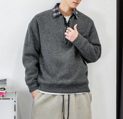 Patchwork Zip Sweater Jacket