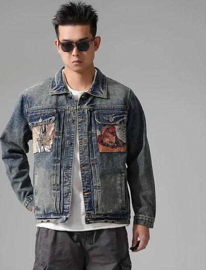 ヘビー刺繍デニムジャケット