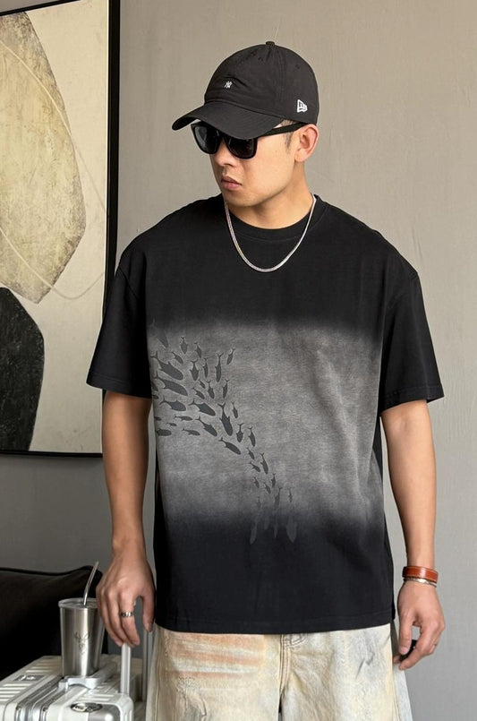 Retro Black Casual T-Shirt