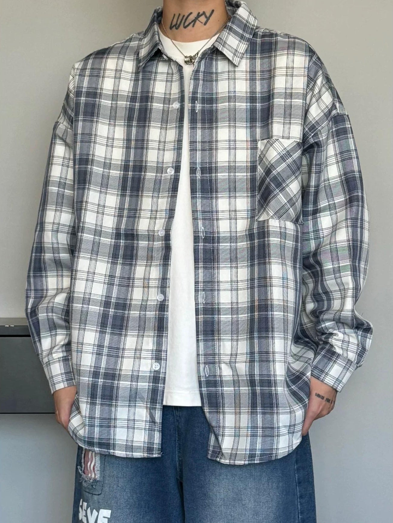 レトロチェックシャツジャケット