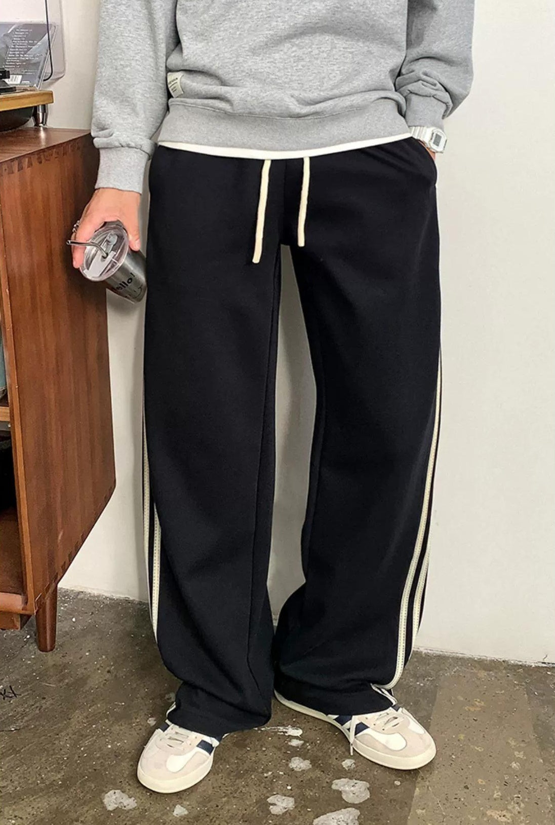 Casual Striped Elastic Pants