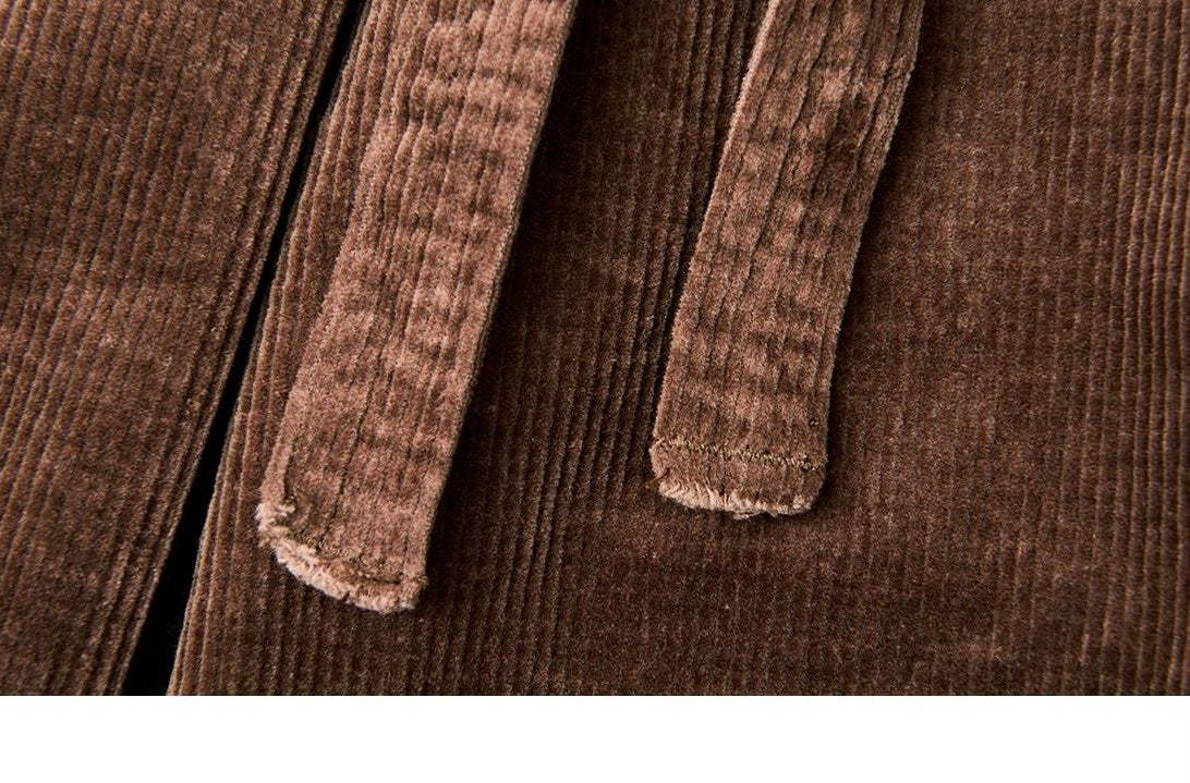 Brown Corduroy Casual Shorts