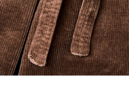 Brown Corduroy Casual Shorts