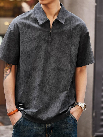 レトロ ブルー ポロシャツ