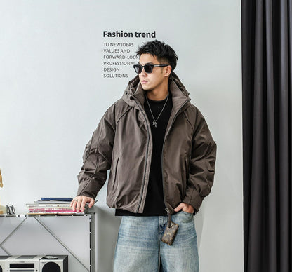 ドローストリングフードダウンジャケット