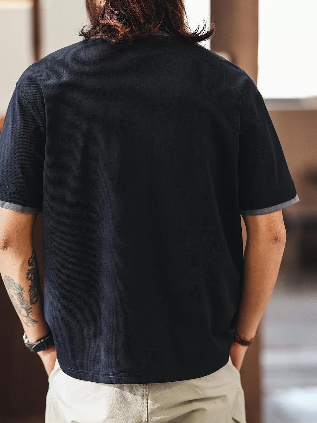 アイスシルク カラーブロック Ｔシャツ