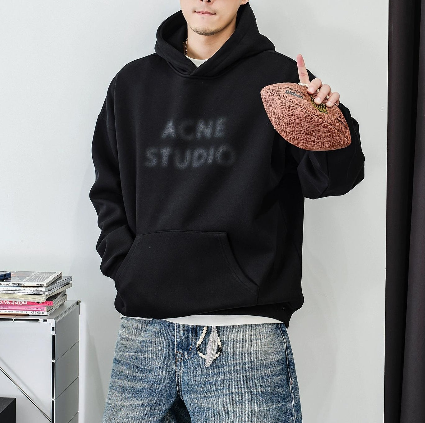 Fleece hooded jacket