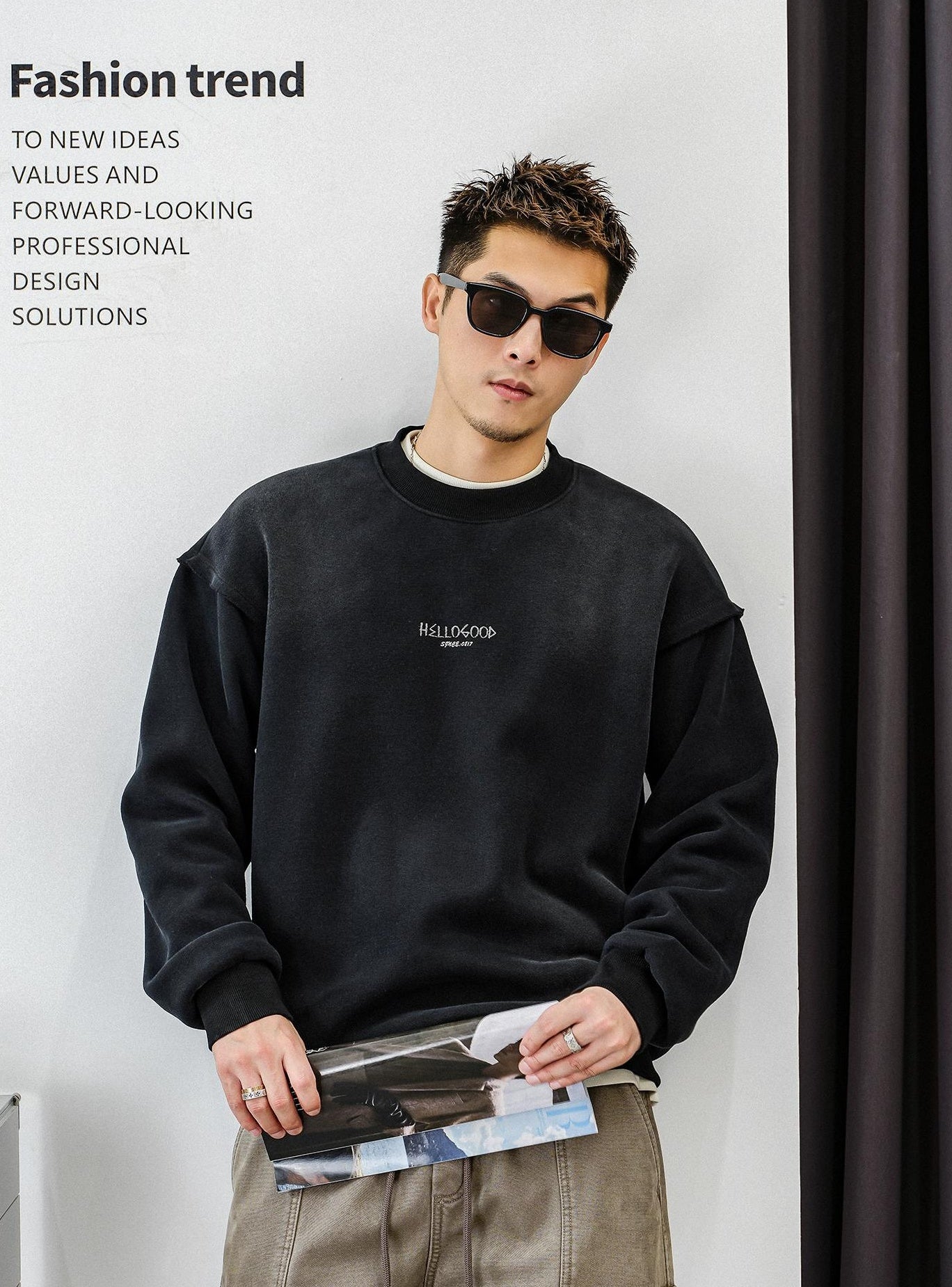Fleece Layered Streetwear Top