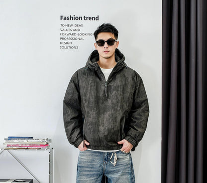 ファッションカモフラージュハーフジップジャケット