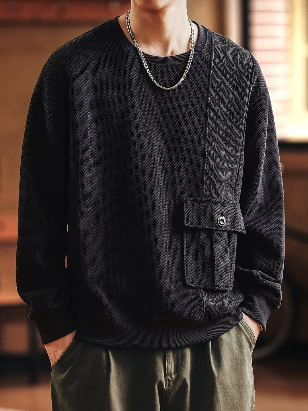 ヘビー ジャガード ニット セーター