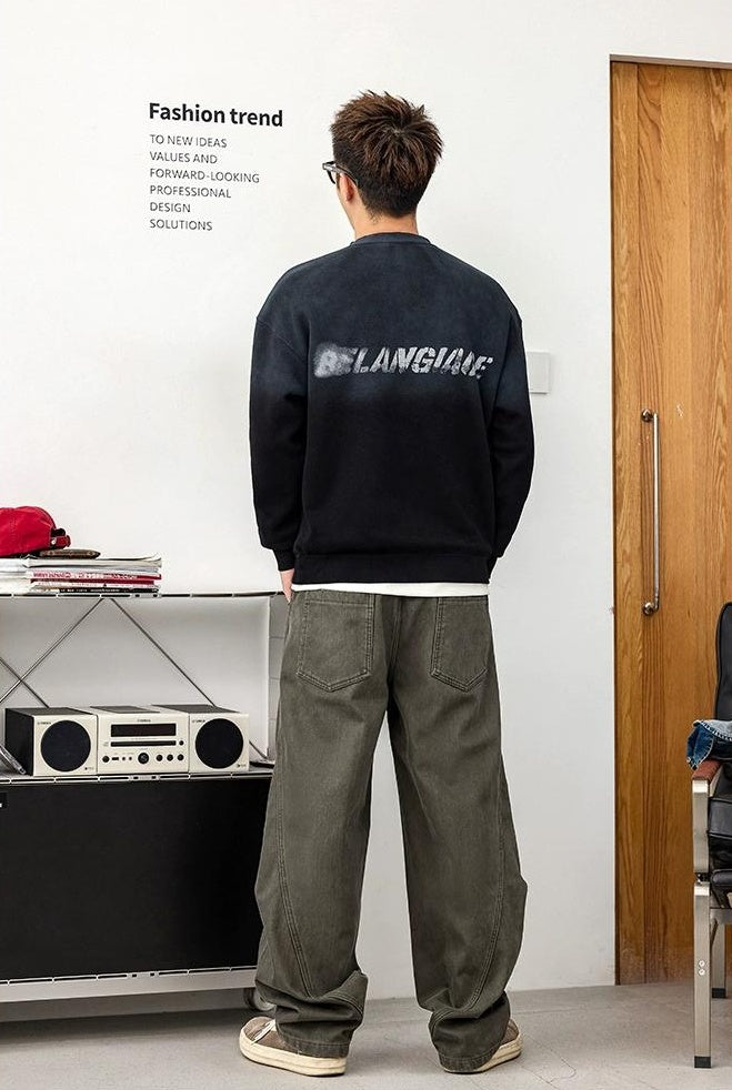 グラフィックプリントストリートセーター