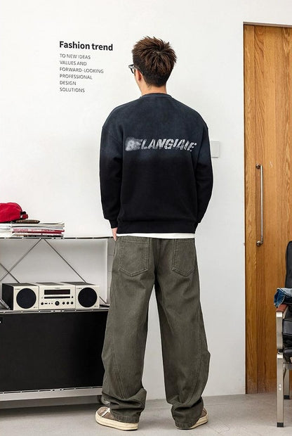 グラフィックプリントストリートセーター