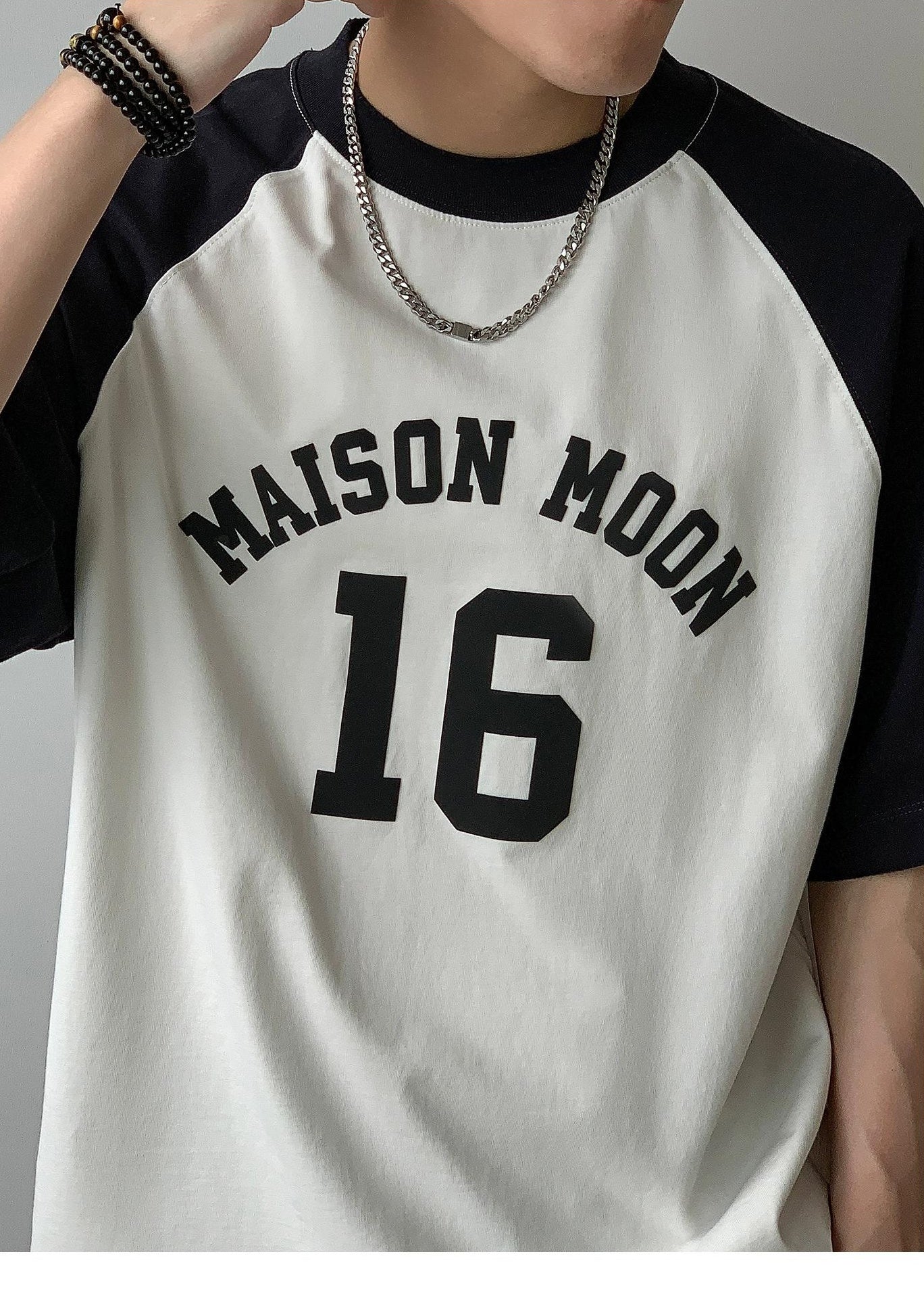Color Block Letter Print Tee
