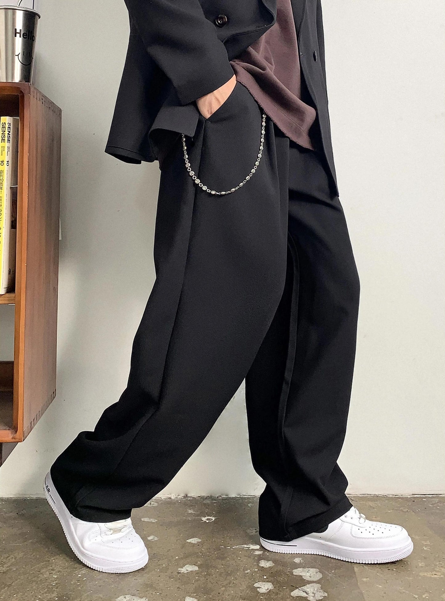 カジュアルルーズストレートパンツ