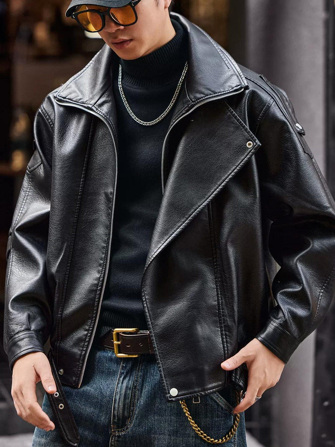 Retro Biker PU Leather Jacket
