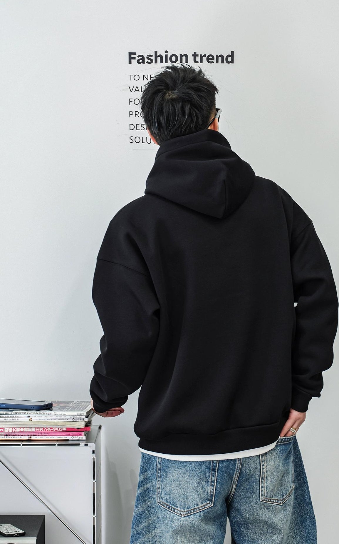 Fleece hooded jacket