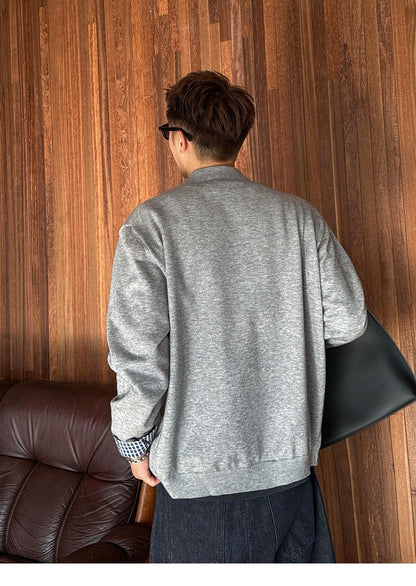 Gray Plaid Cardigan