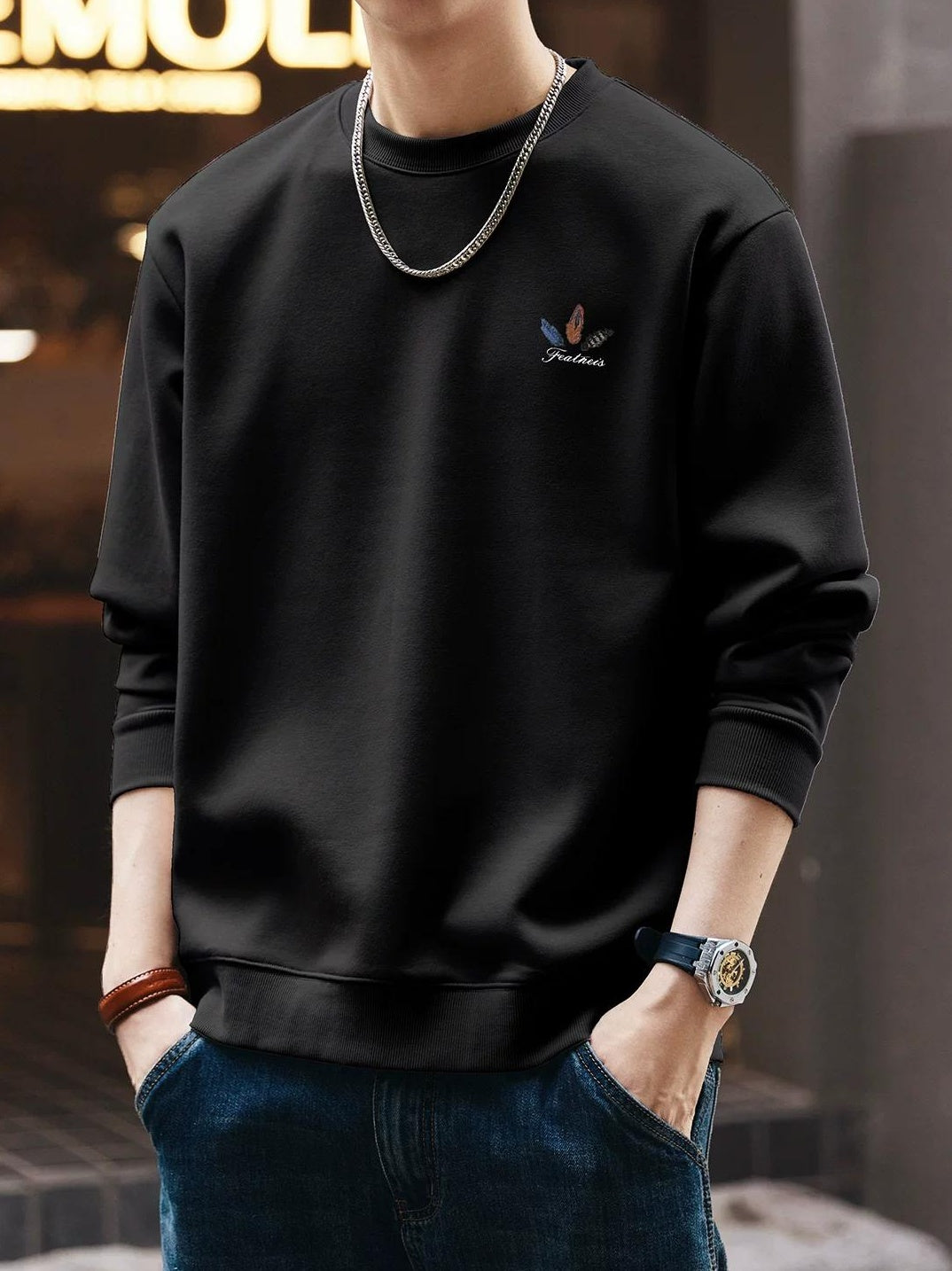 レトロフェザープリントセーター