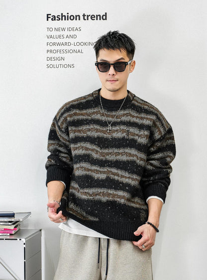 レトロストライプニットジャンパー